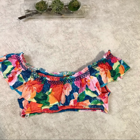 Vera Bradley Blue Floral Print Superbloom Top M - Picture 4 of 5